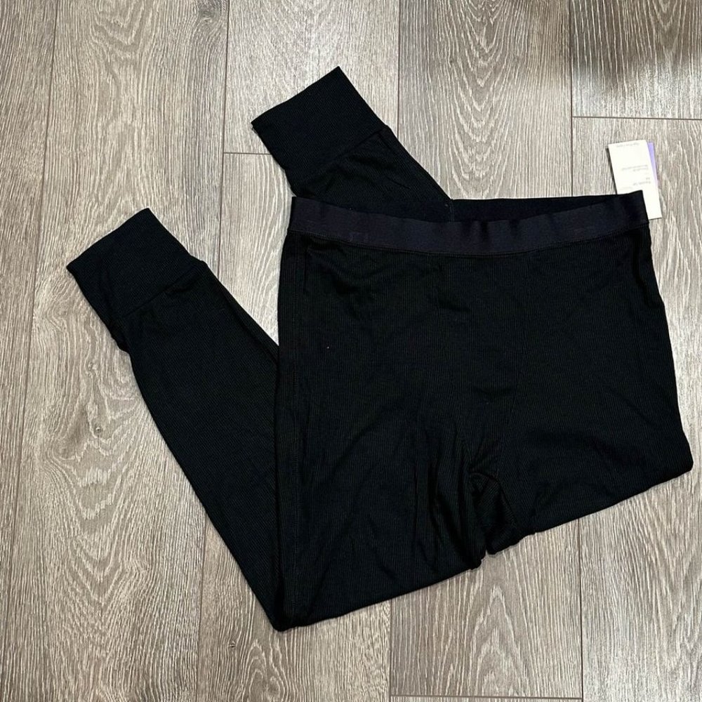 Women's Ultra Soft Ribbed Relaxed Fit Sleep Top & High-Waist Legging Set-Large - Picture 4 of 4
